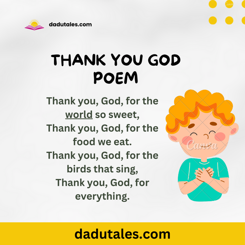 Thank you God poem